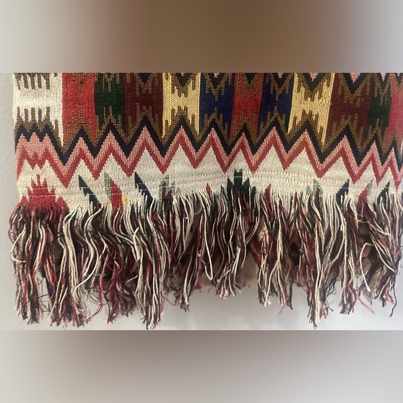 Raj LA southwestern, boho, fringe tapestry purse, tote bag with leather - Picture 5 of 5